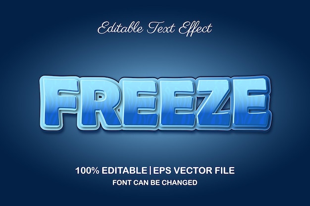 Freeze 3d editable text effect