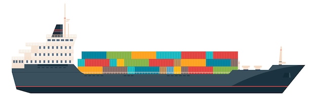 Freight ship icon Cargo containers shipping transport