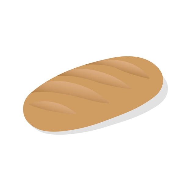 French bread flat illustration of baguette bread