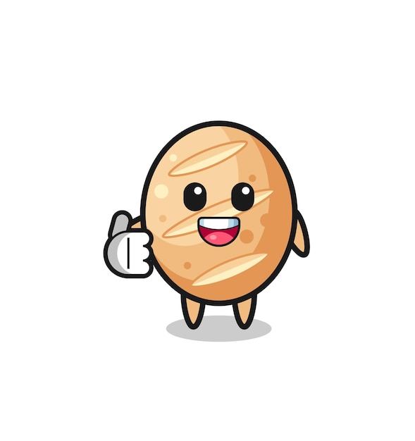 French bread mascot doing thumbs up gesture