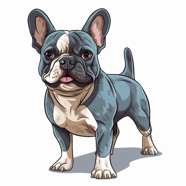 French Bulldog dog Vector Cartoon