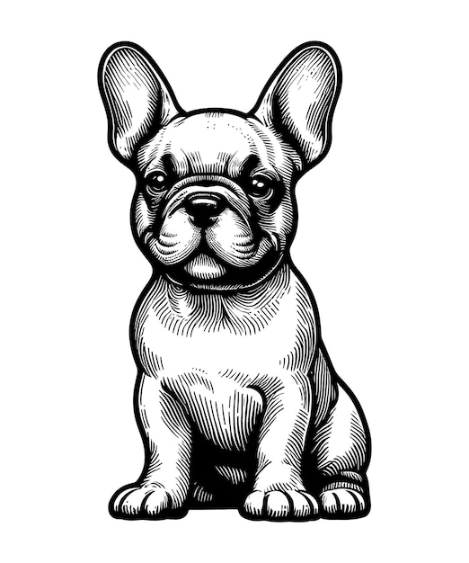 French Bulldog line art