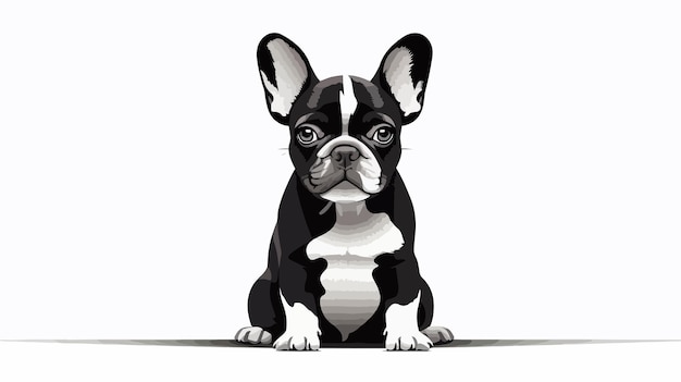 Vector french bulldog sitting with black stripes