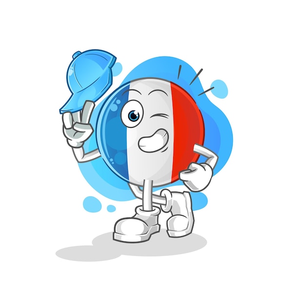 French flag young boy character cartoon