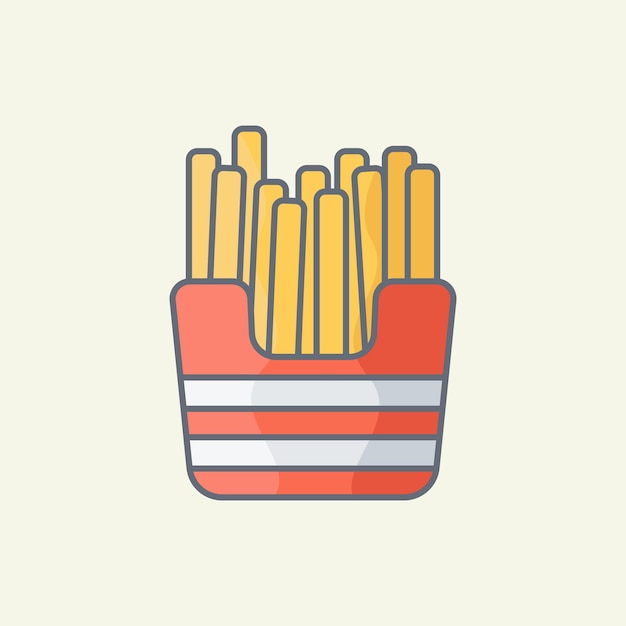 French fries cartoon illustration