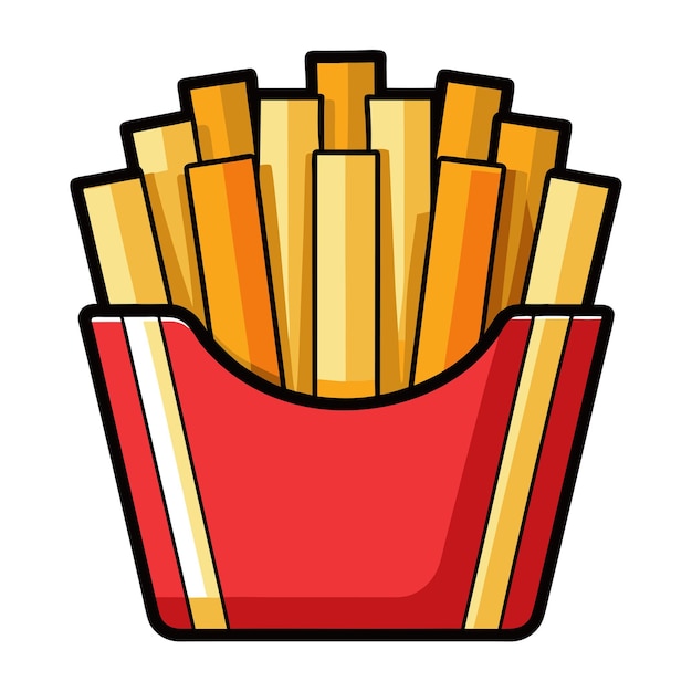 Vector french fries clip art and vector design with a white background