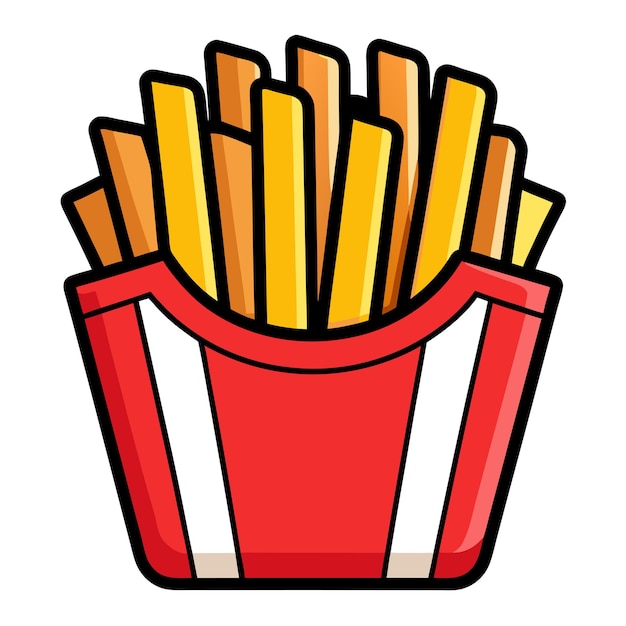 Vector french fries clip art and vector design with a white background