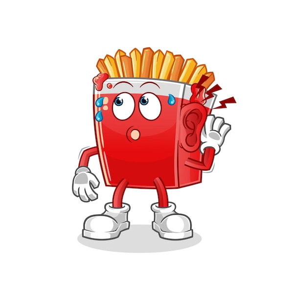 French fries eavesdropping vector. cartoon character