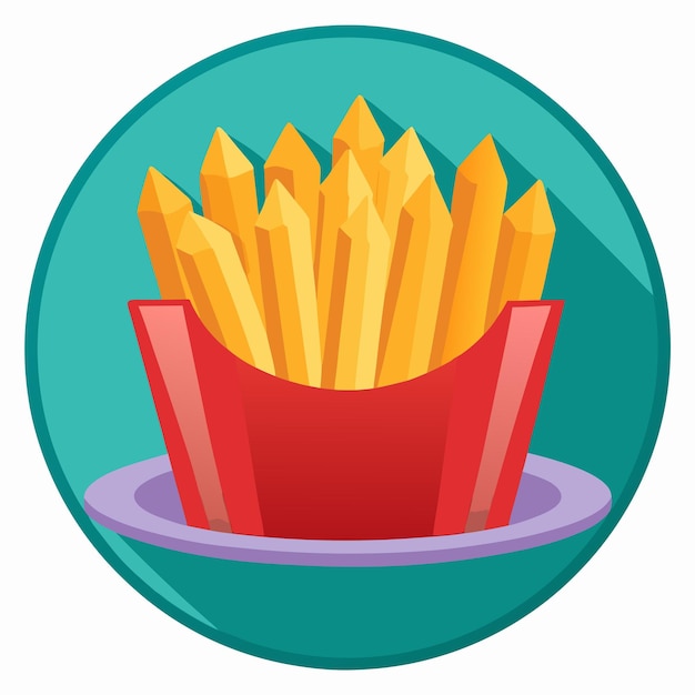 Vector french fries fast food color vector clip art design