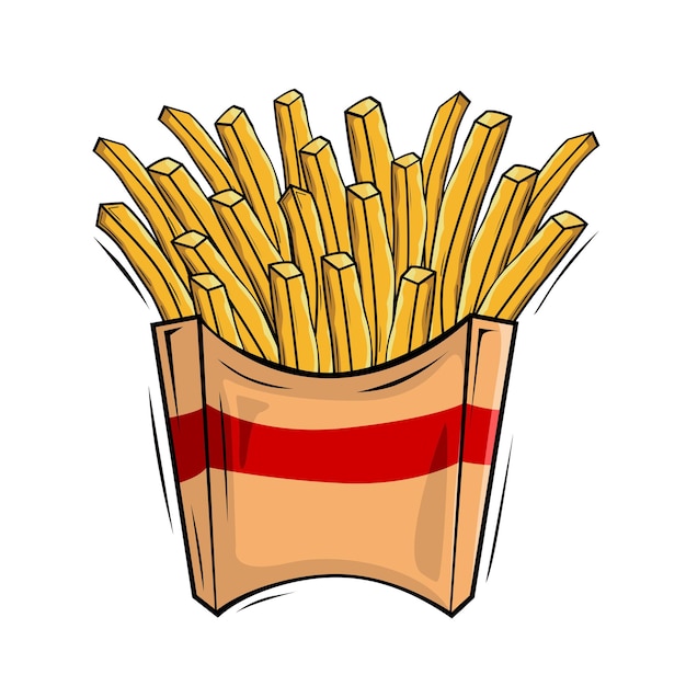 French fries illustrations fried potatoes stick