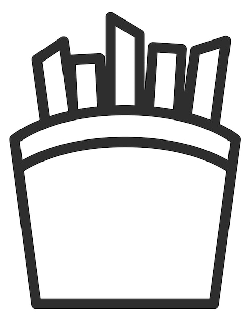 French fries linear icon Fast food symbol