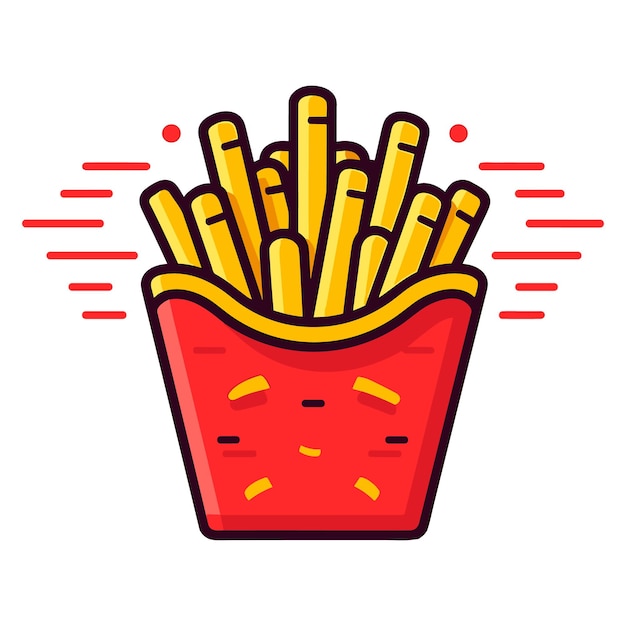 French Fries potato fast food vector illustration