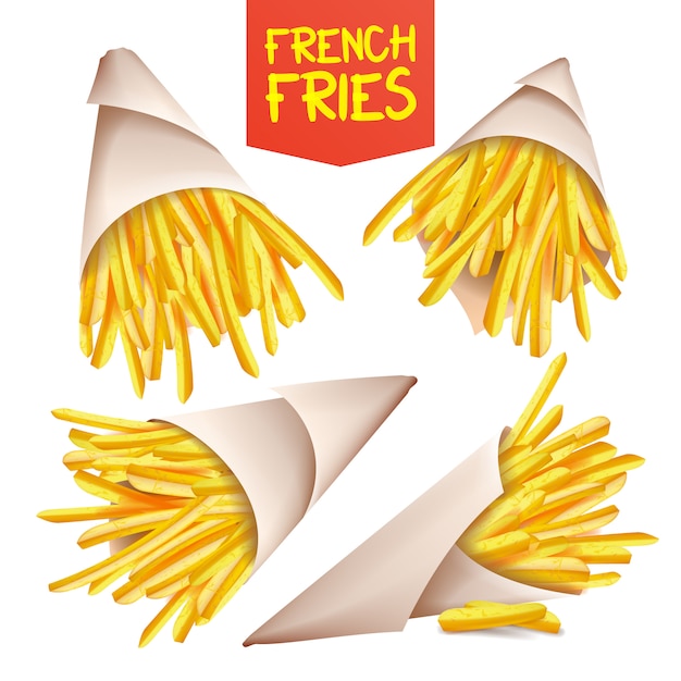 Vector french fries potatoes 