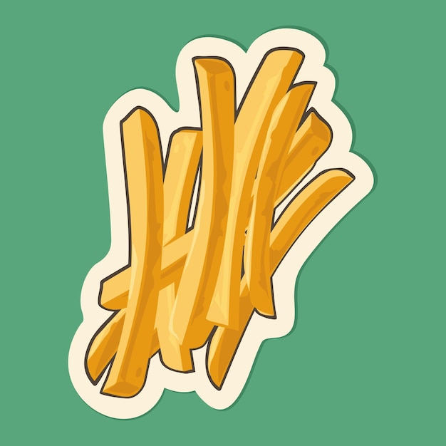 French fry stick potato Vector isolated flat illustration for icon