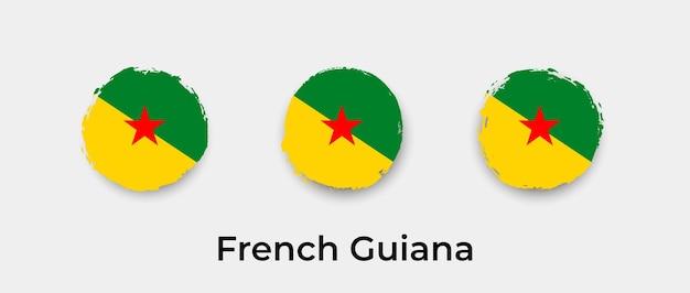 French Guiana flag grunge bubbles icon vector illustration