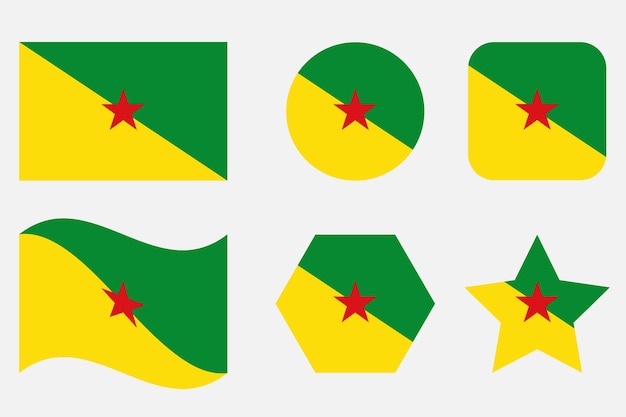 French Guiana flag simple illustration for independence day or election