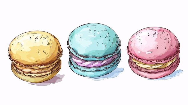 Vector french macaron dessert vector illustration