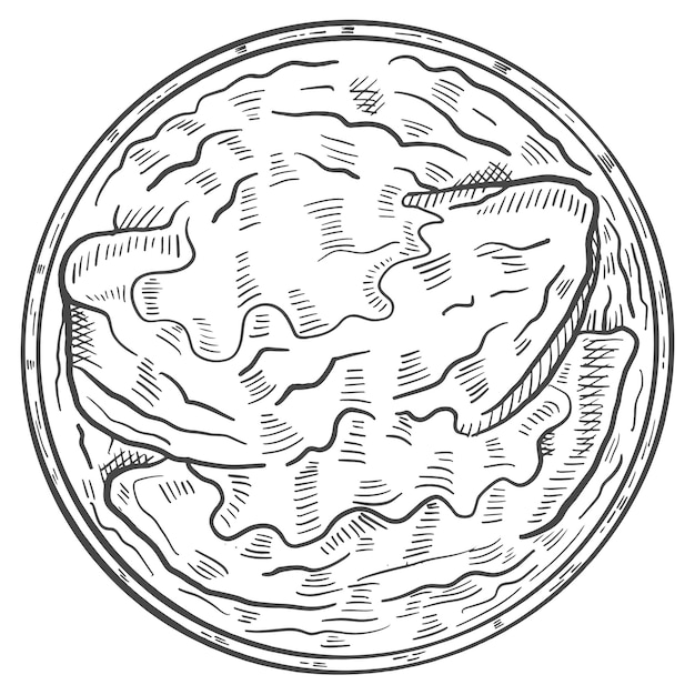 French onion soup france food cuisine isolated doodle hand drawn sketch with outline style