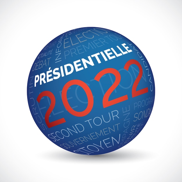 French presidential election theme sphere with keywords