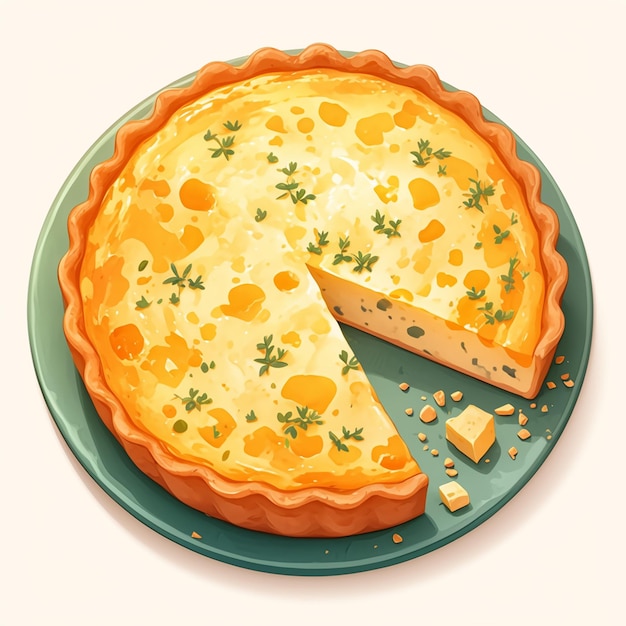 Vector french quiche lorraine and savory tart