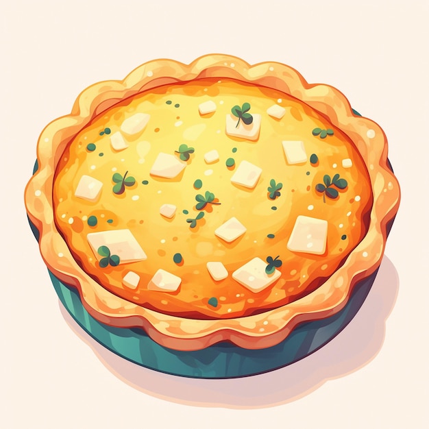 Vector french quiche lorraine and savory tart