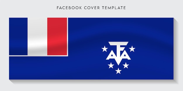 French Southern and Antarctic Lands flag facebook cover background