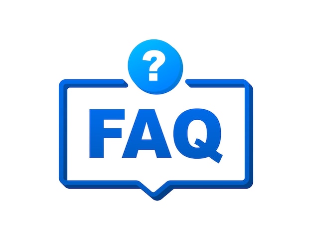 Vector frequently asked questions faq banner. speech bubble with text faq. vector stock illustration.