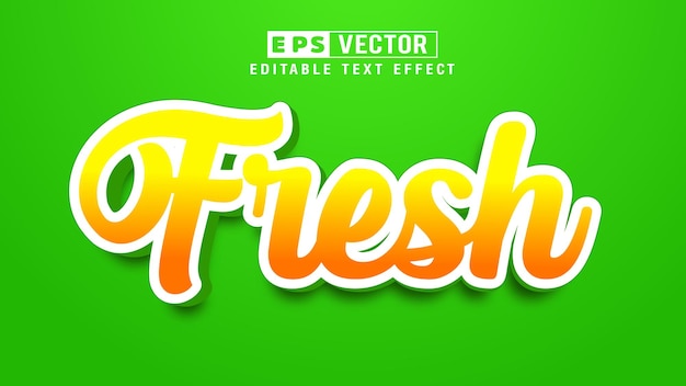 Fresh 3d Editable Text Effect Vector Smart Object