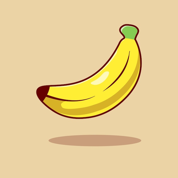 Fresh banana fruit cartoon icon illustration Exclusive fruit concept