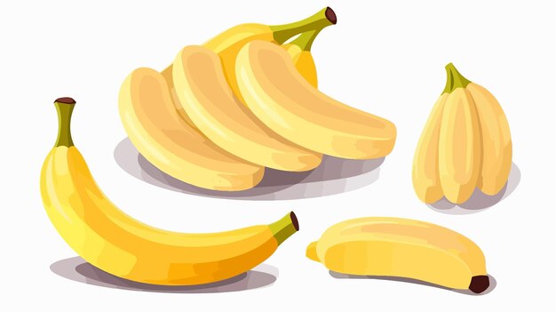 Fresh Banana Slices on White Background