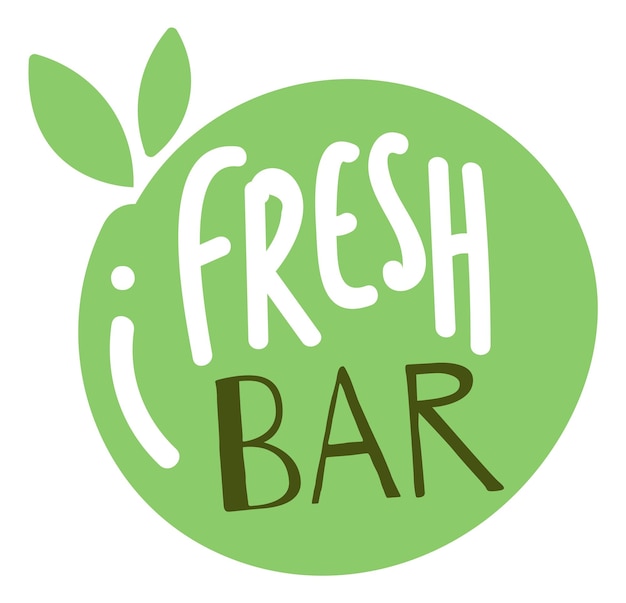 Fresh bar logo Green menu food label