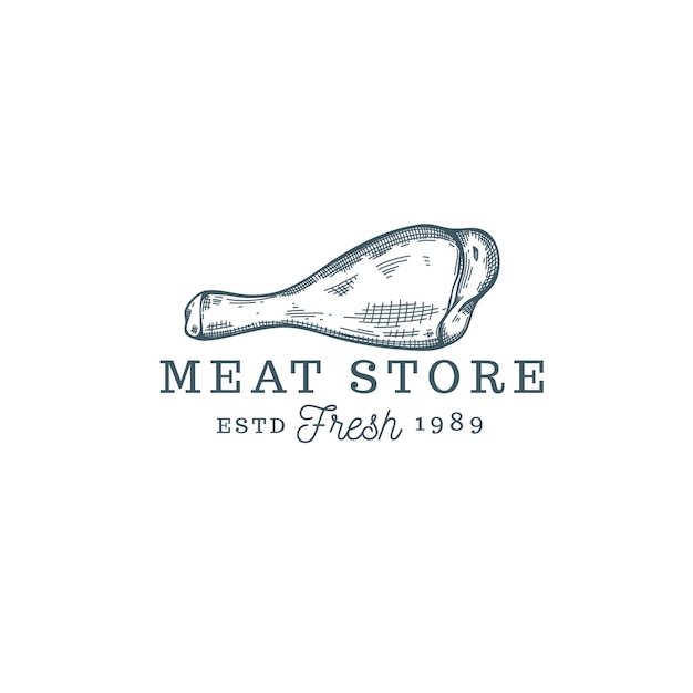 fresh beef  butchery steak hand drawn raw logo