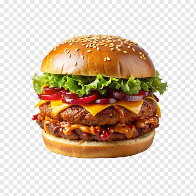 Vector fresh beef cheese burger png on transparent background