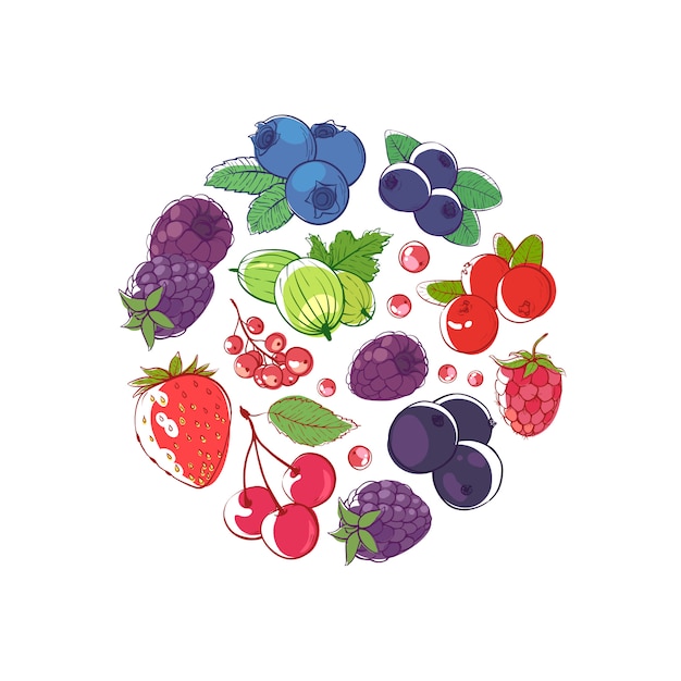 Fresh berries concept illustration