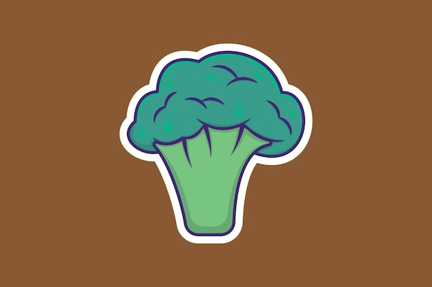 Vector fresh broccoli sticker vector illustration food nature icon concept