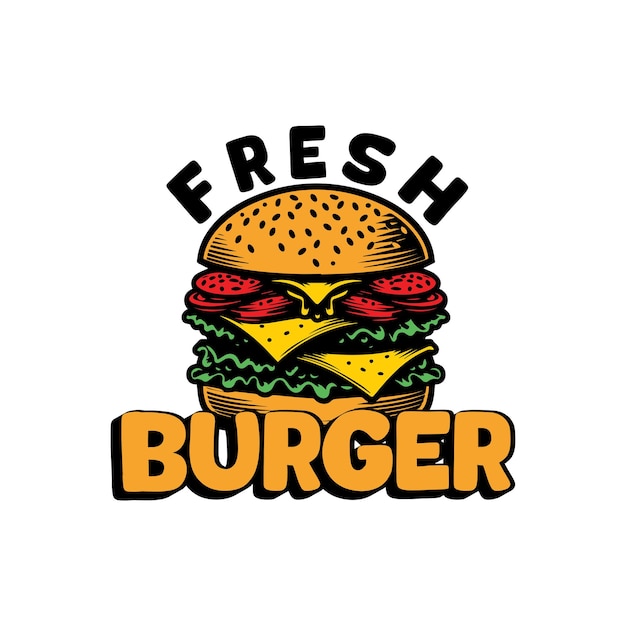 Fresh Burger logo and sign design