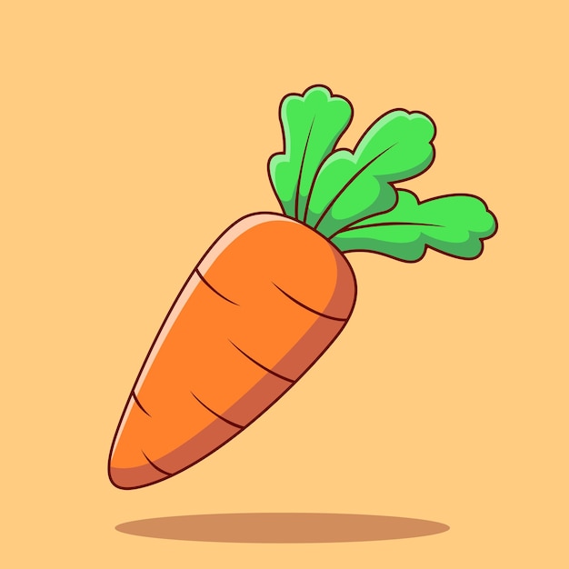 Fresh carrot vegetable vector cartoon illustration icon