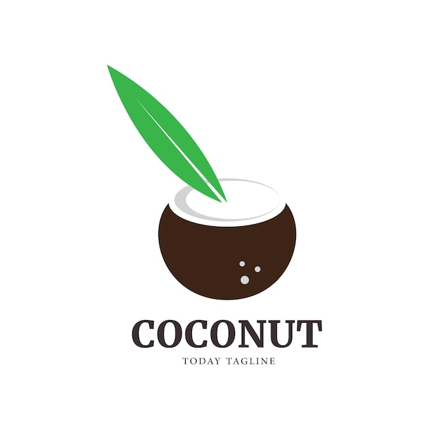 Fresh coconut logo design vector illustration