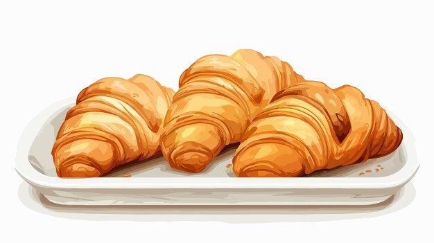 Fresh Croissants on White Background Professional Food Photography