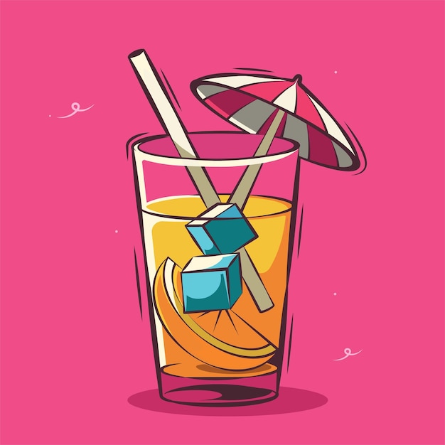 Fresh drink art illustration