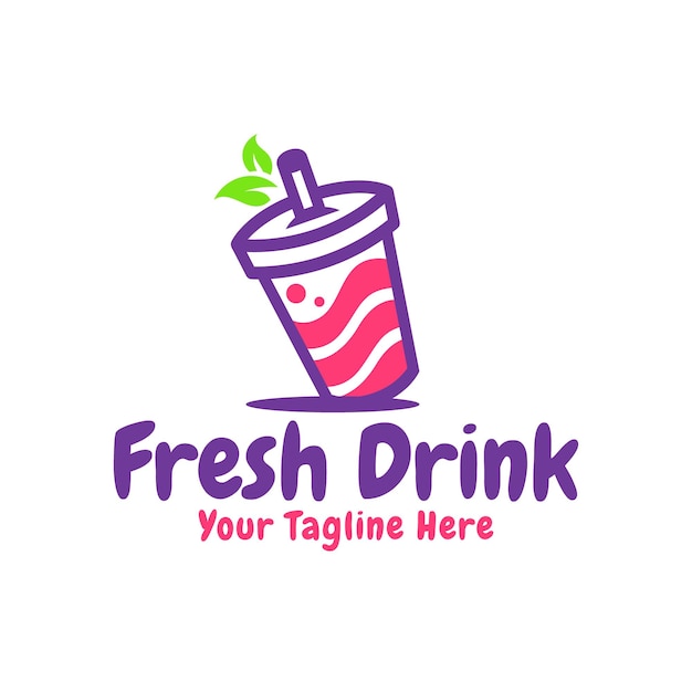 Fresh Drink Cup Healthy Beverage Logo Template