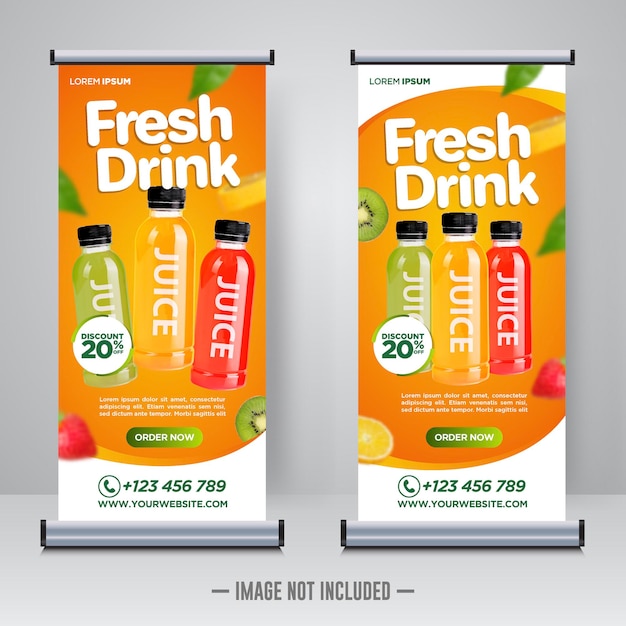 Fresh Drink rollup or X banner design template