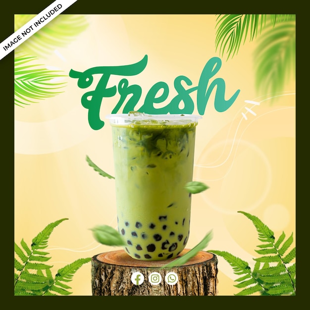 Fresh drink sale social media post advertising banner template