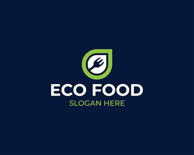 Fresh eco green food logo design inspiration