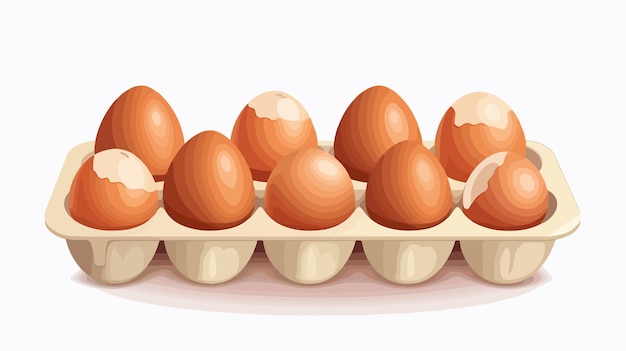 Vector fresh eggs in tray illustration for culinary concepts