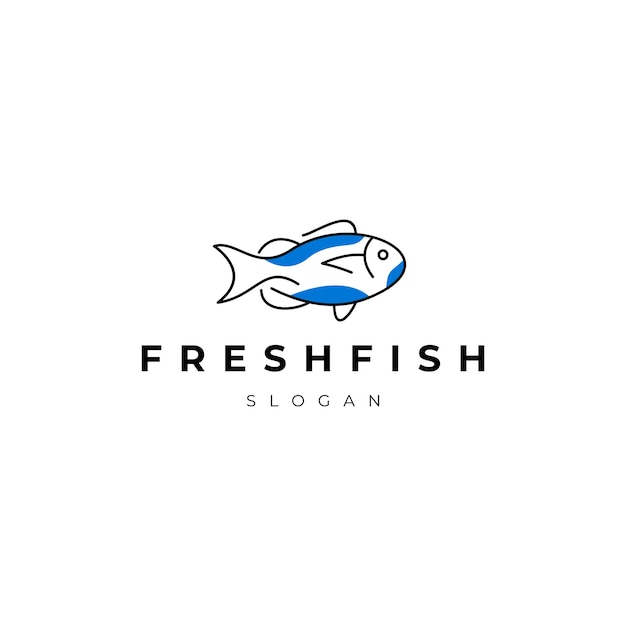 Fresh fish logo icon design