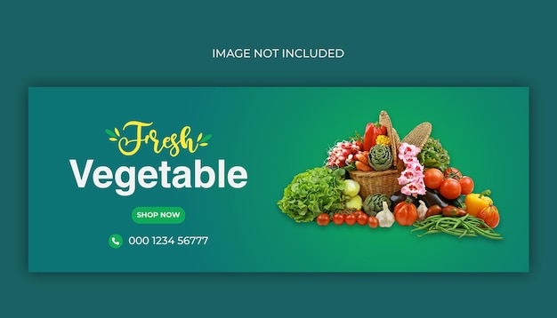 Fresh food facebook cover design template