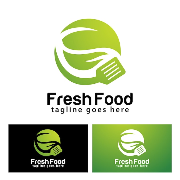 Fresh food logo design template