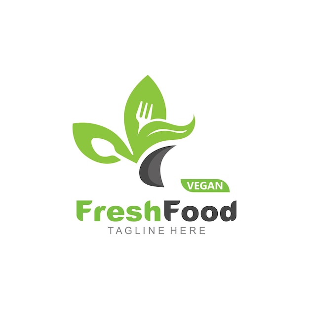 Vector fresh food logo healthy product badge or label food and drink market vegan nature organic premium quality design