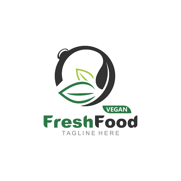 Vector fresh food logo healthy product badge or label food and drink market vegan nature organic premium quality design